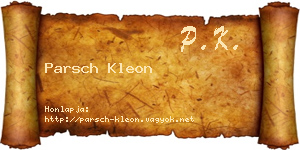Parsch Kleon névjegykártya